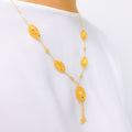 Reflective Filigree Oval 22k Gold Necklace Set