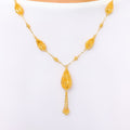Trendy Tassel Drop 22k Gold Necklace Set