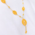 Exclusive Flower Adorned 22k Gold Necklace Set