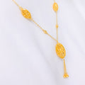 Floral Oval Drop 22k Gold Necklace Set