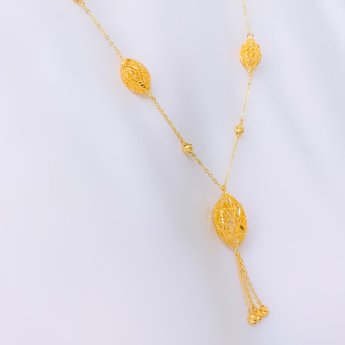 Glistening Netted 22k Gold Necklace Set