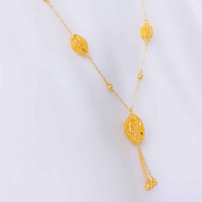 Glistening Netted 22k Gold Necklace Set