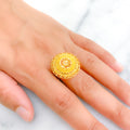 Intricate Festive Flower 22k Gold Ring