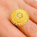Intricate Festive Flower 22k Gold Ring
