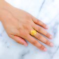 Elegant Intricate Floral 22k Gold Ring
