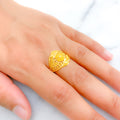Elegant Intricate Floral 22k Gold Ring