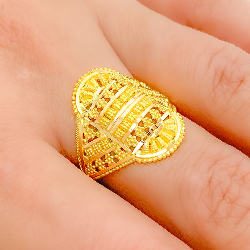 Opulent Oval 22k Gold Ring