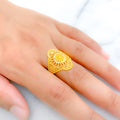 Radiant Round Flower 22k Gold Ring