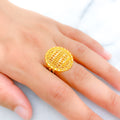 Decorative Glossy Oval Dome 22k Gold Ring