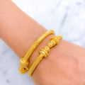 Lush Refined Bead Pipe 22k Gold Bangles