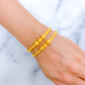 Classy Decorative Pipe 22k Gold Bangles