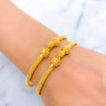 Classy Decorative Pipe 22k Gold Bangles