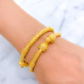 Stunning Opulent Pipe 22k Gold Bangles