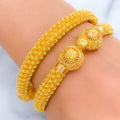 Exclusive Flower Lined Pipe 22k Gold Bangles