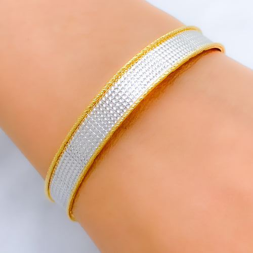 High Finish Textured 22k Gold Bangle Bracelet