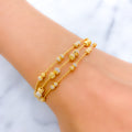 Orb Accented Wire 22k Gold Bracelet