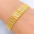 Classy Dual Finish 22k Gold Bangle Bracelet