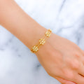 Two-Tone Flower Wire 22k Gold Bracelet