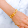 Chic Two-Tone Accented 22k Gold Wire Bracelet
