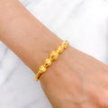 Elegant Wave 5 Orb 22k Gold Bangle Bracelet