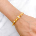 Chic Two-Tone Orb 22k Gold Bangle Bracelet