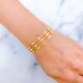 Fancy Beaded Wire 22k Gold Bracelet