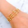 Fancy Beaded Wire 22k Gold Bracelet