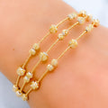 Fancy Beaded Wire 22k Gold Bracelet