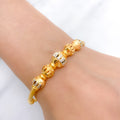 Chic Two-Tone Orb 22k Gold Bangle Bracelet