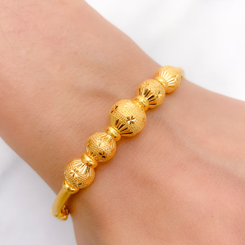 Shimmer Cut Dressy 22k Gold Bangle Bracelet