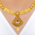 Ethereal Etched 22k Gold Kundan Set