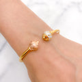 Loverly Three-Tone Orb 22k Gold Bangle Bracelet