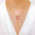 Impressive Multi-Color 22k Gold CZ Necklace