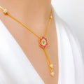 Impressive Multi-Color 22k Gold CZ Necklace