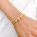 Charming Dotted Orb 22k Gold Bangle Bracelet
