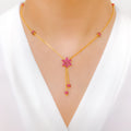 Trendy CZ Star 22k Gold Necklace