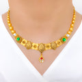 Graceful Leaf Adorned 22k Gold Choker Set