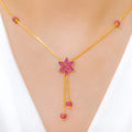 Trendy CZ Star 22k Gold Necklace