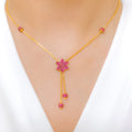 Trendy CZ Star 22k Gold Necklace