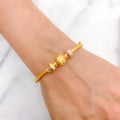 Posh Three Accent Orb 22k Gold Bangle Bracelet