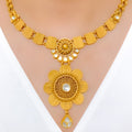 Exquisite Antique 22k Gold Flower Set