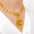 Exquisite Antique 22k Gold Flower Set