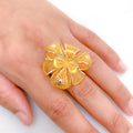 Statement Two-Tone Flower Ring