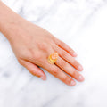 Rose Accented Matte Finish Ring