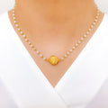 Classy Shimmering Pearl Mala - 16"