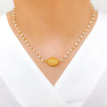 Upscale Pearl Gold Mala - 16"