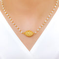 Upscale Pearl Gold Mala - 16"