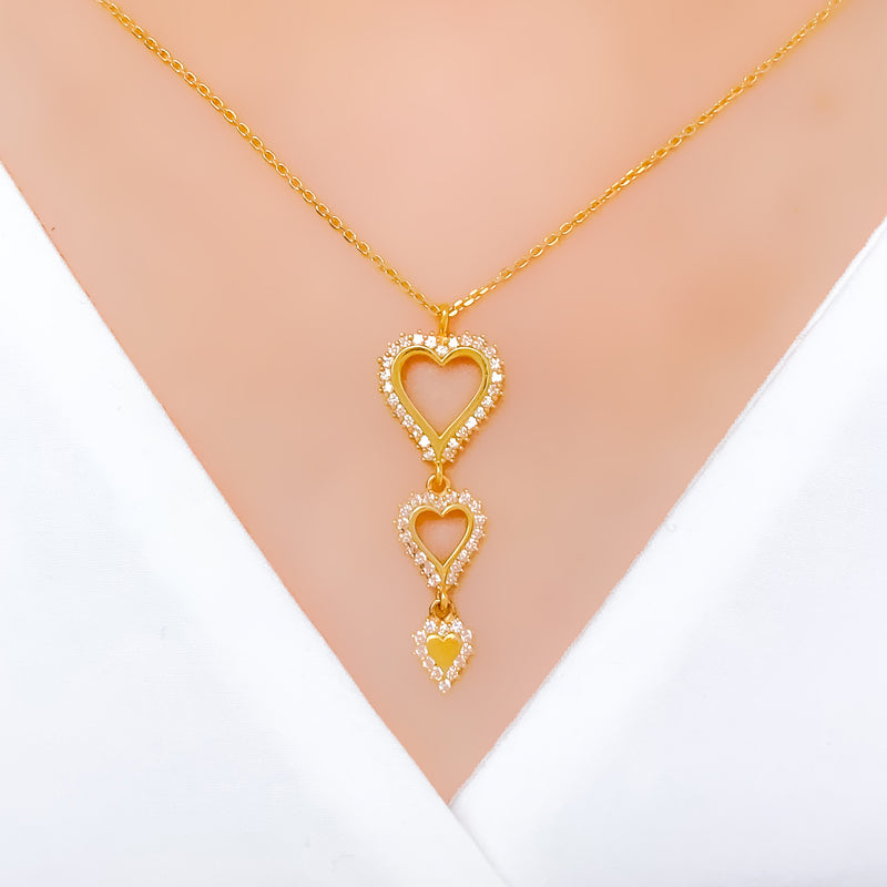 Elegant Graduating Heart Necklace