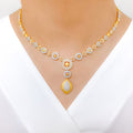 Radiant CZ Pear Drop 22k Gold Set