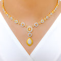 Radiant CZ Pear Drop 22k Gold Set